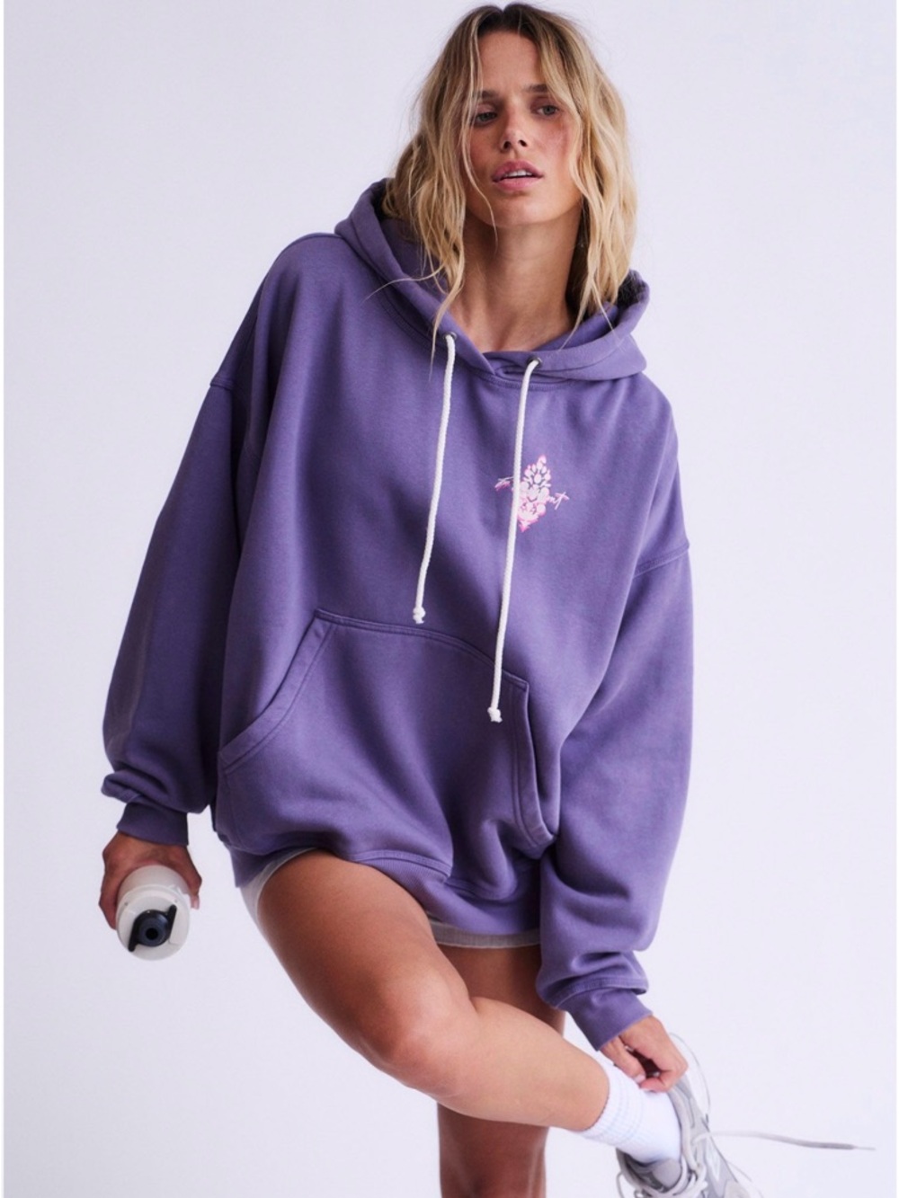 NWT FP Movement Final Call Logo Hoodie Graphite Combo Small
